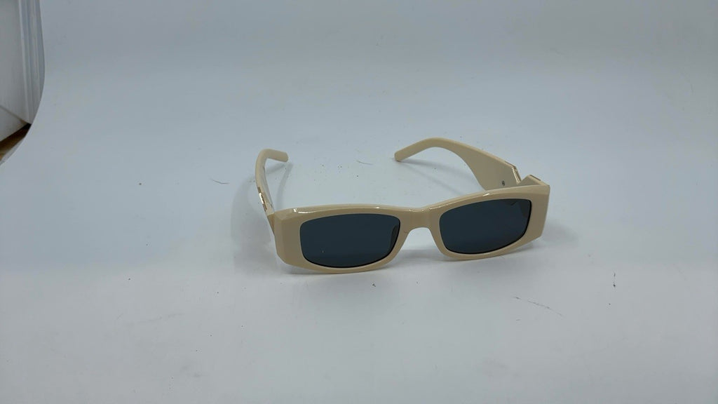FEISEDY Y2K Retro Small Rectangle Sunglasses Beige 50MM B9066