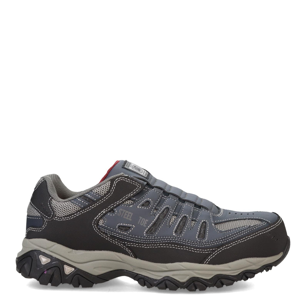 Skechers Men's Cankton Ebbitt Steel Toe Construction Shoe, Navy/Grey, 14 Wide