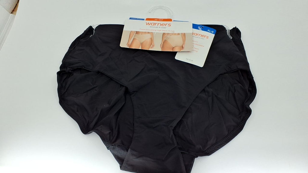Warner's Smooth It Over Front-Smoothing High Waist Hi-Cut RT9021P Black