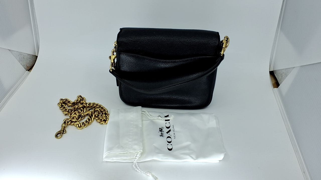 COACH Polished Pebbled Leather Cassie Crossbody 19, B4/Black, One Size