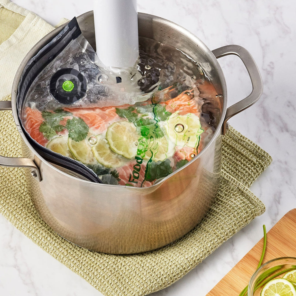 8 Count Reusable Quart Vacuum Zipper Bags, BPA-Free, Leakproof