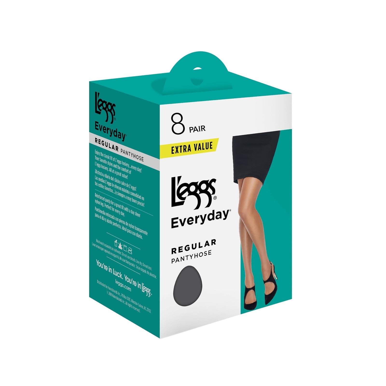 L'eggs Nylon Pantyhose, Sheer Toe, Size B, Suntan, 4 Pairs, Everyday Use