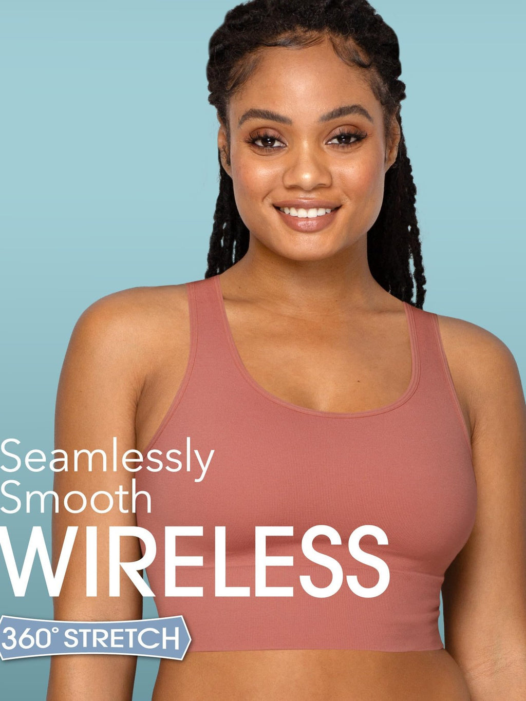 XX-Large Wireless Sport Bra, 360 Stretch, Seamless, 3-Pack, Fruit of the Loom