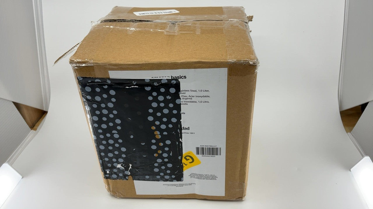 1.1Qt Electric Kettle, Stainless Steel, Auto Shut-Off, 1500W, Black/Silver