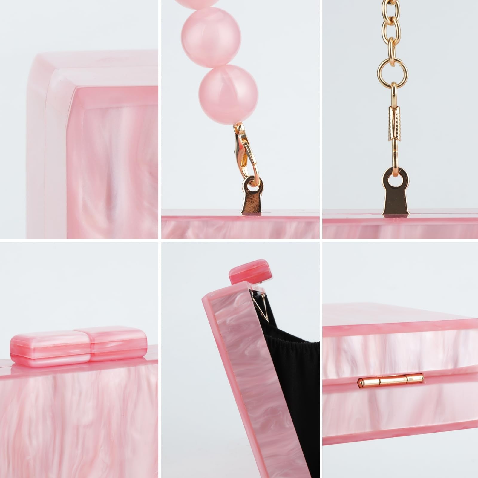 Stylish Pink Clutch w/ Beaded & Pearl Details, Perfect for Special Occasions