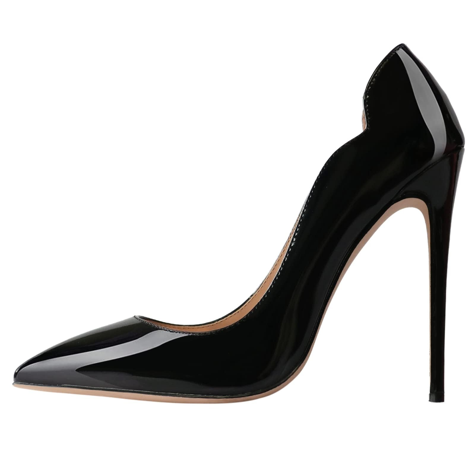 COLETER Black Stiletto Heels 4.72in Pointed Toe Pumps Size 8