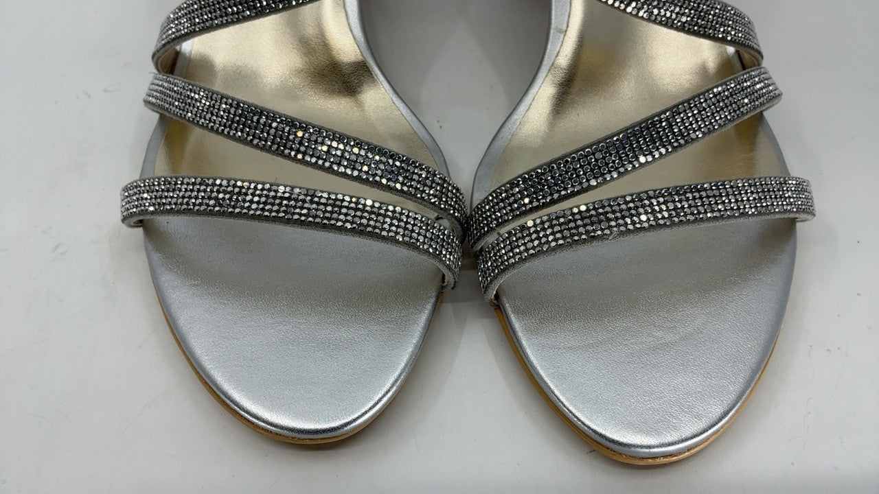 Naturalizer Vanessa2 Silver Heeled Sandals, Rhinestone, Size 9M