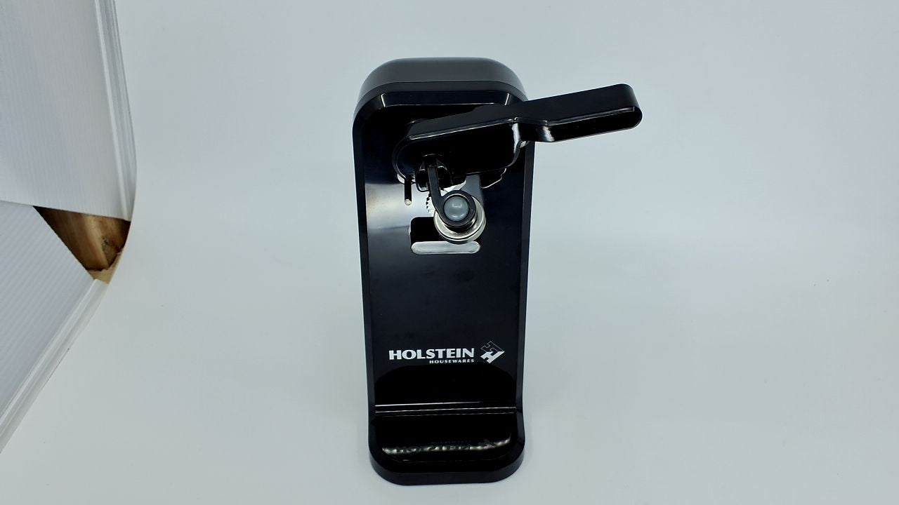 Black Electric Can Opener, Auto Shutoff, Easy Push Down Operation