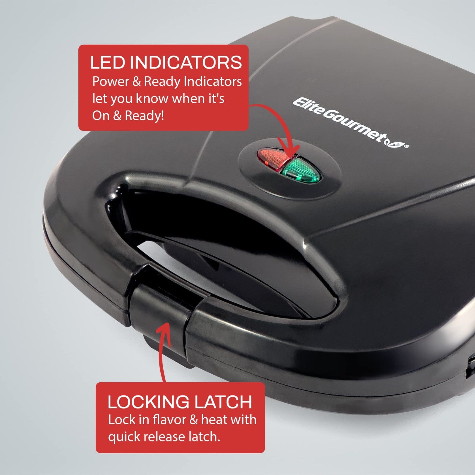 Black Nonstick Belgian Waffle Maker, 2 Slice, Compact Design