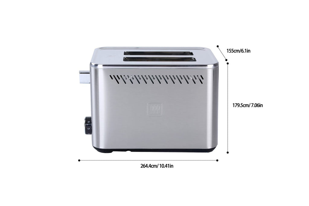 Toastmaster 2-Slice Toaster, Stainless Steel with Lever and Dial Controls, 900W