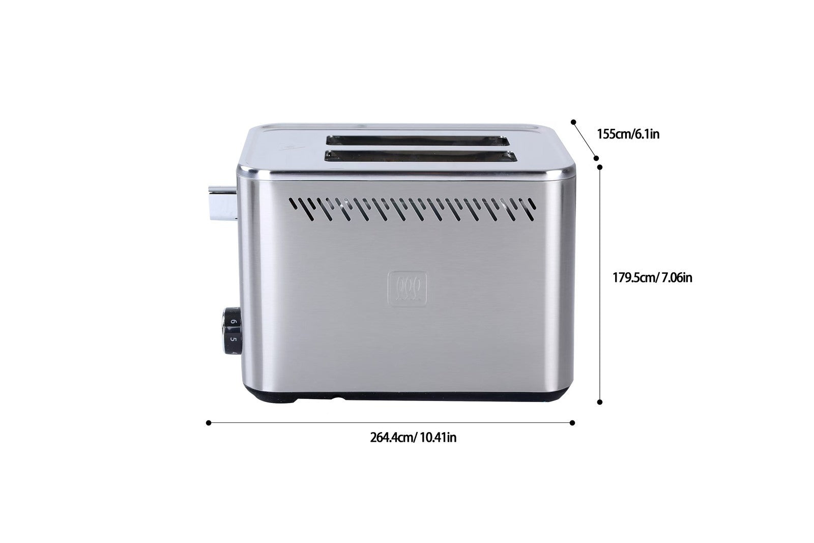 Toastmaster 2-Slice Toaster, Stainless Steel with Lever and Dial Controls, 900W