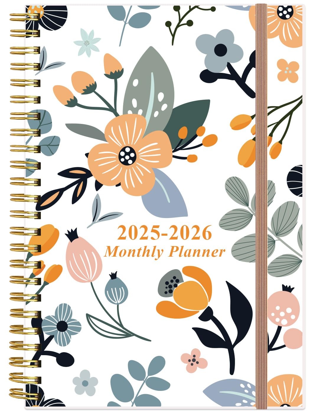 2025-2026 Calendar Planner, 6.4x8.5in, Rose, Tabs & Twin-Wire Binding
