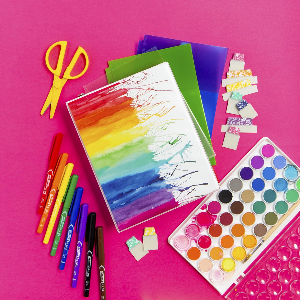 Avery 5.5x8.5 Mini Binder w/ 1" Gap Free Rings, Rainbow Color