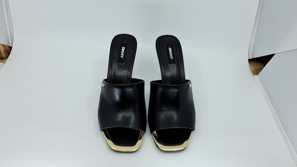 DKNY Women's Bronx Heeled Sandal, BLACK, 8.5