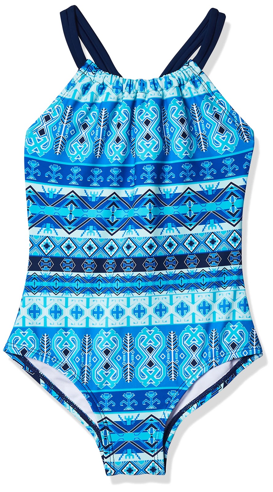 Kanu Surf Girls' Big Mahina Halter Beach Sport 1-Piece Swimsuit, Blue, 10