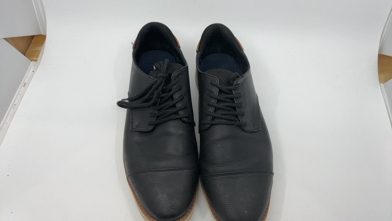 Dr. Scholl's Shoes Mens Sync Cap Toe Lace Up Oxford Black Smooth 9.5 M