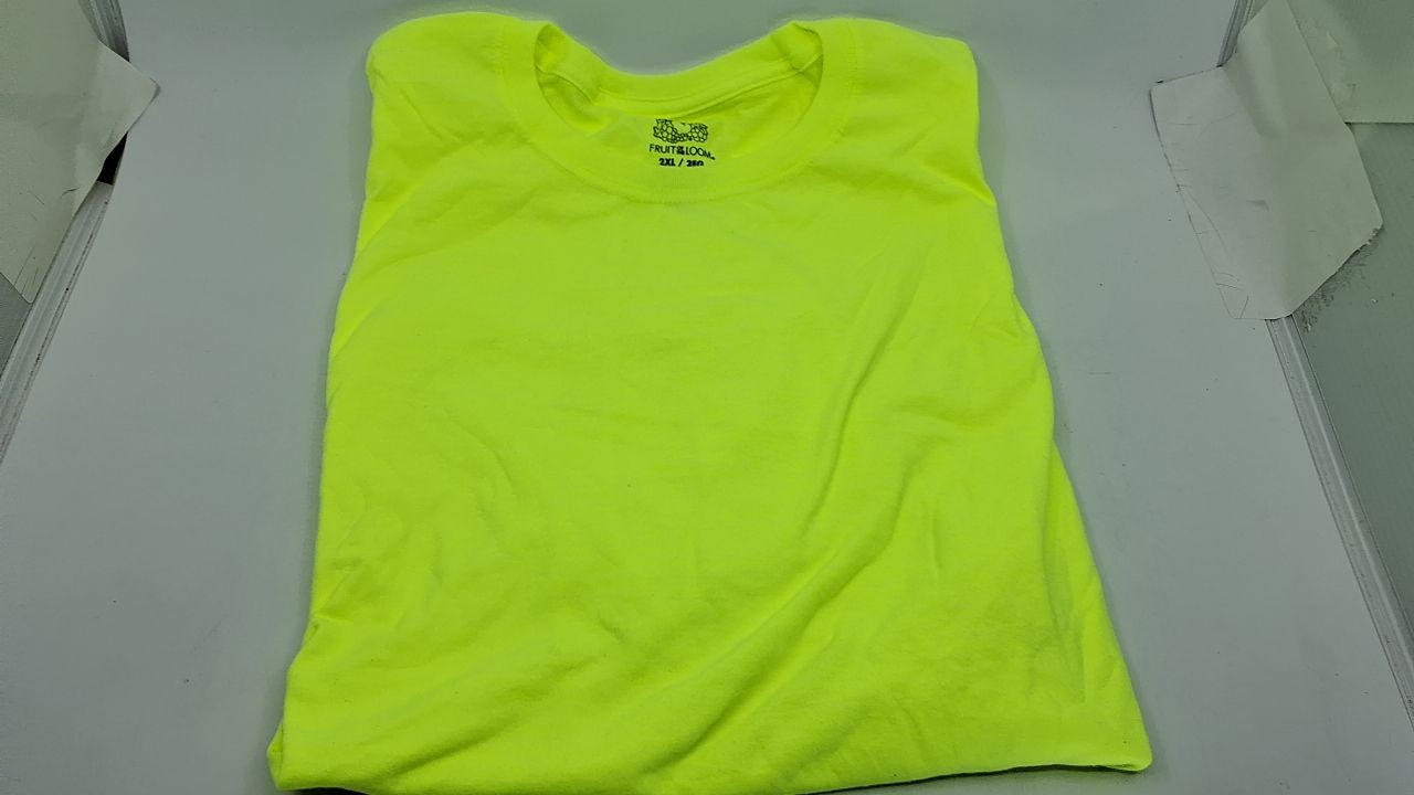 Eversoft Cotton Crew Neck T-Shirts 2 Pack - Safety Green, XX-Large