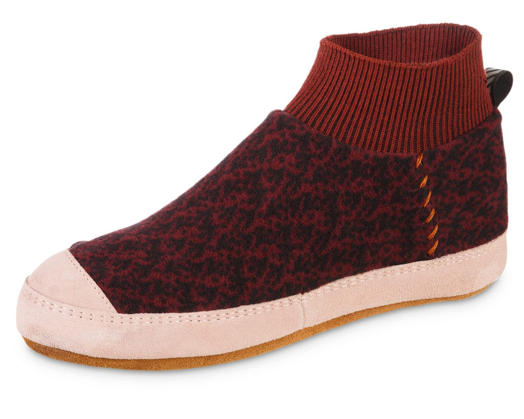 Acorn Unisex Polar Pair Ankle Fleece Slipper Sock, Garnet, 5.5-7 US Women