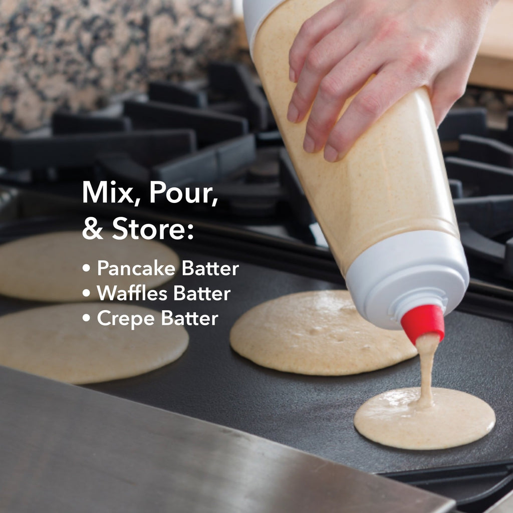 Whiskware Pancake Bottle Mixer 4.5 Cup Mint BPA Free Dishwasher Safe