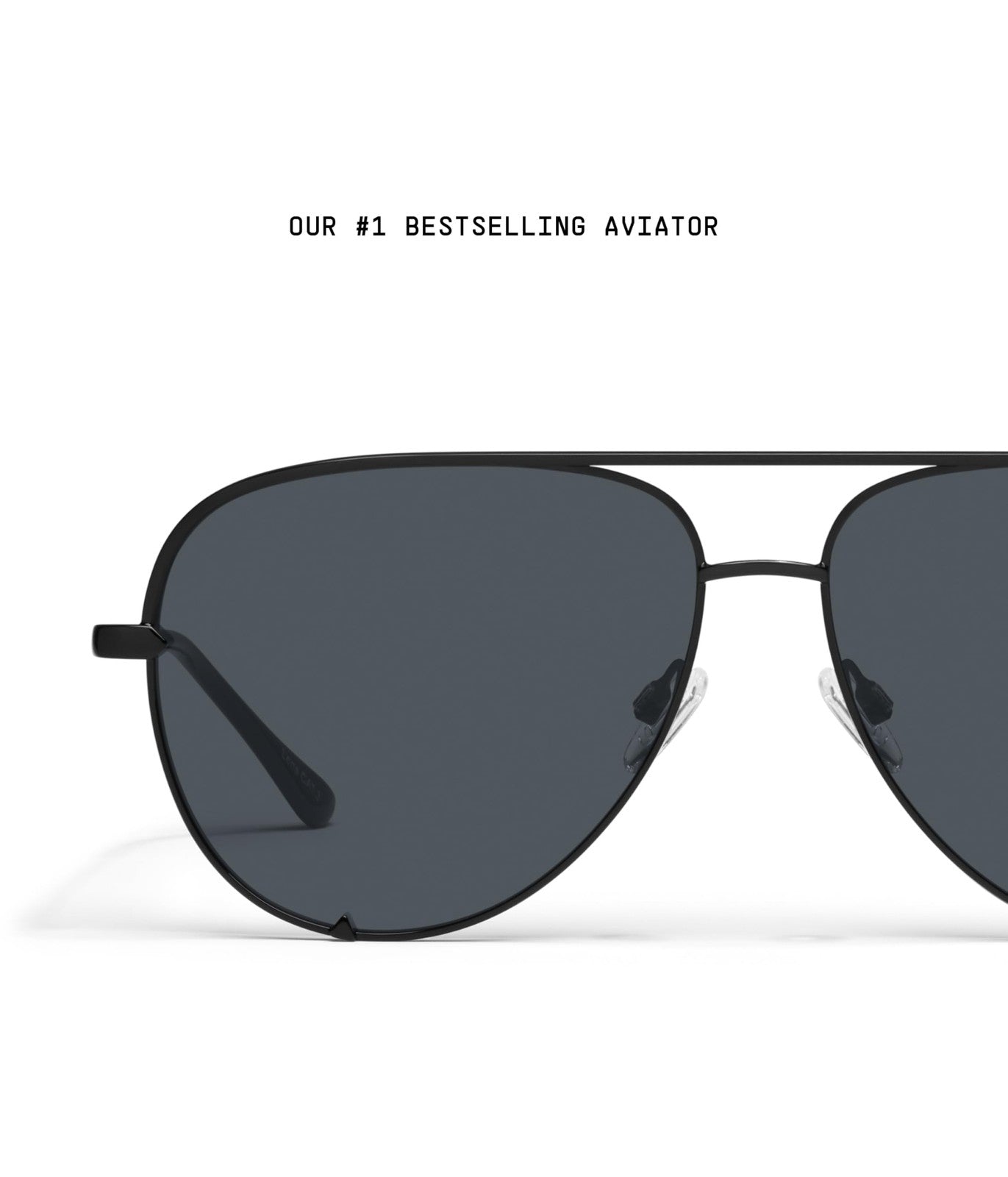 Quay Oversized Black Sunglasses, Polarized Aviator, UV Protection