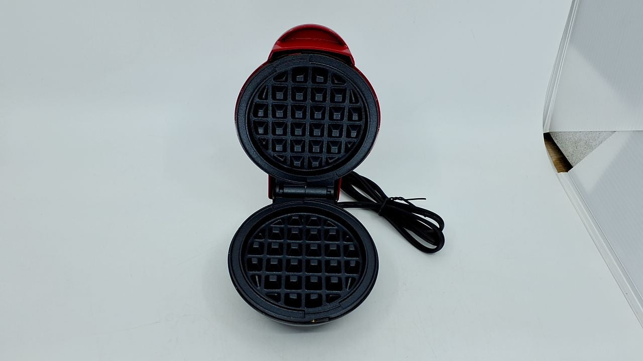 Mini Waffle Maker 4 In, DASH Nonstick Iron for Quick Breakfasts, Red