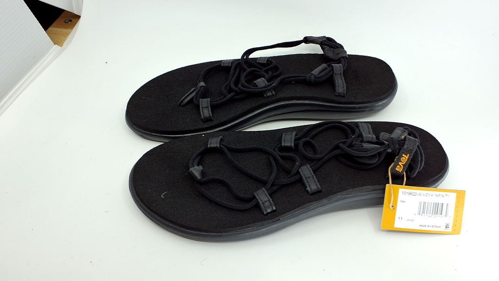 Teva womens Voya Infinity Sandal, Black, 11 US