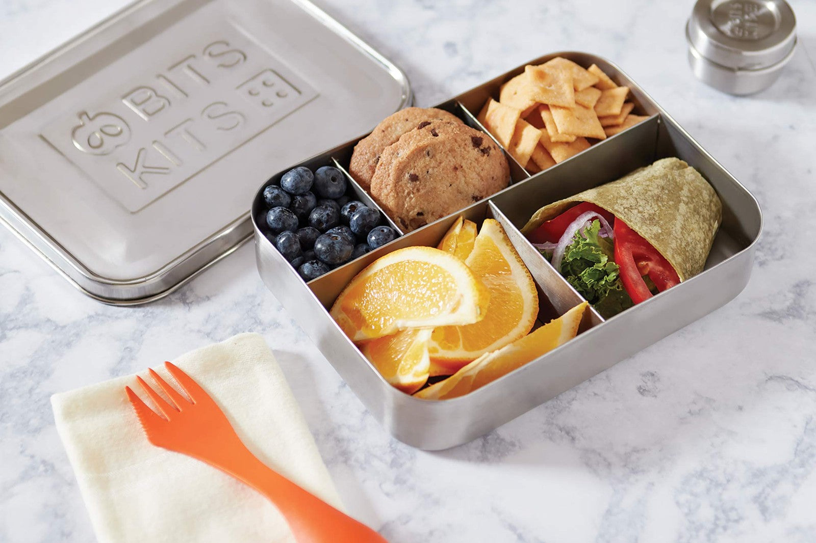 Stainless Steel Bento Box 5 Compartments for Kids & Adults