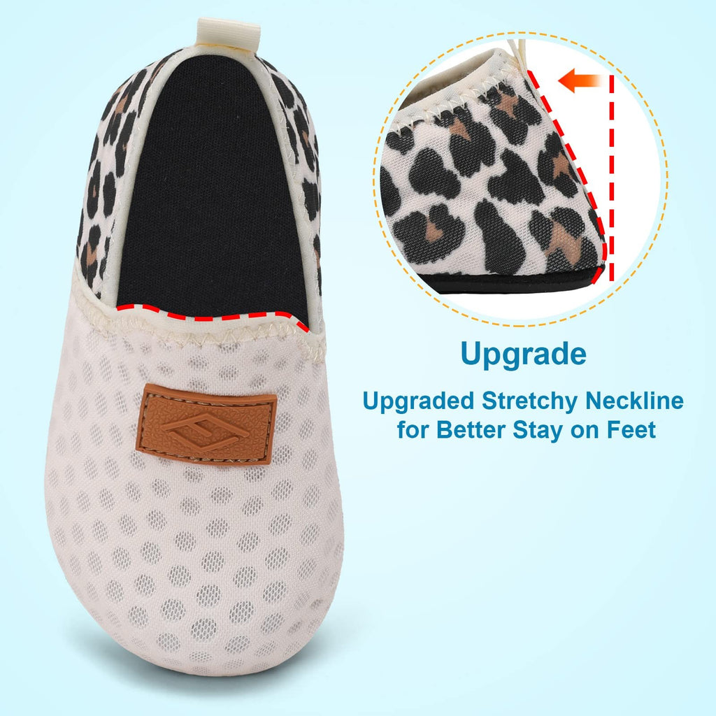 7-8 Toddler Water Shoes Slip On Beige Aqua Socks for Beach & Walking