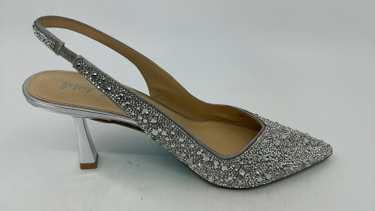 Betsey Johnson Women's Clark Pump, Silver, 9.5
