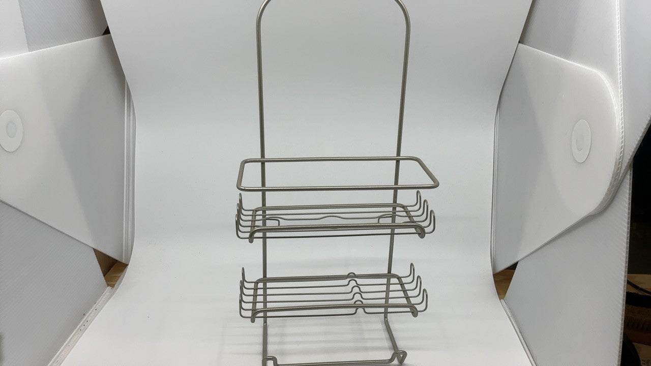 iDesign Milo Hanging Shower Caddy, Satin Silver, 21.25in x 9in x 4.5in