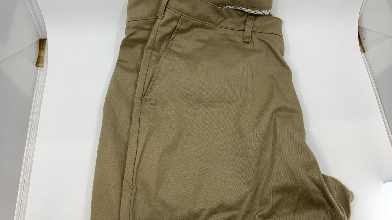 Lee Total Freedom Stretch Relaxed Fit Flat Front Pant, 38W x 32L, Khaki
