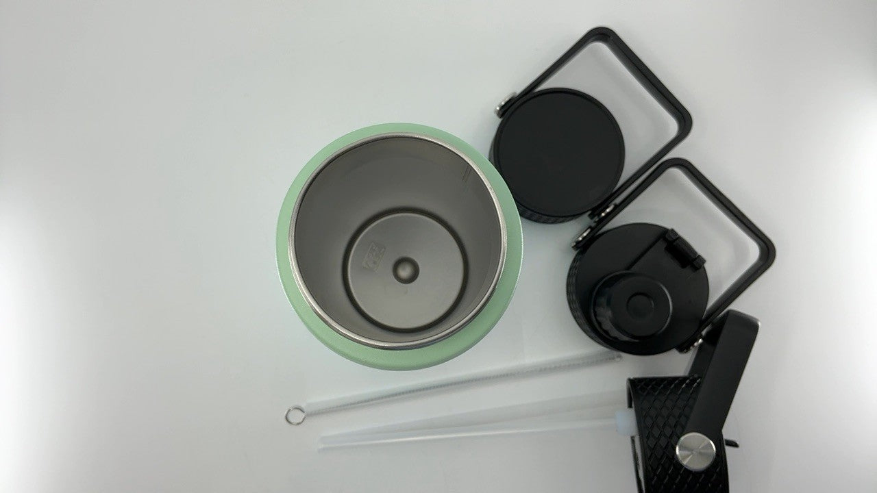 Konokyo 18 Oz Stainless Steel Insulated Bottle Mint Color w/ 3 Lids