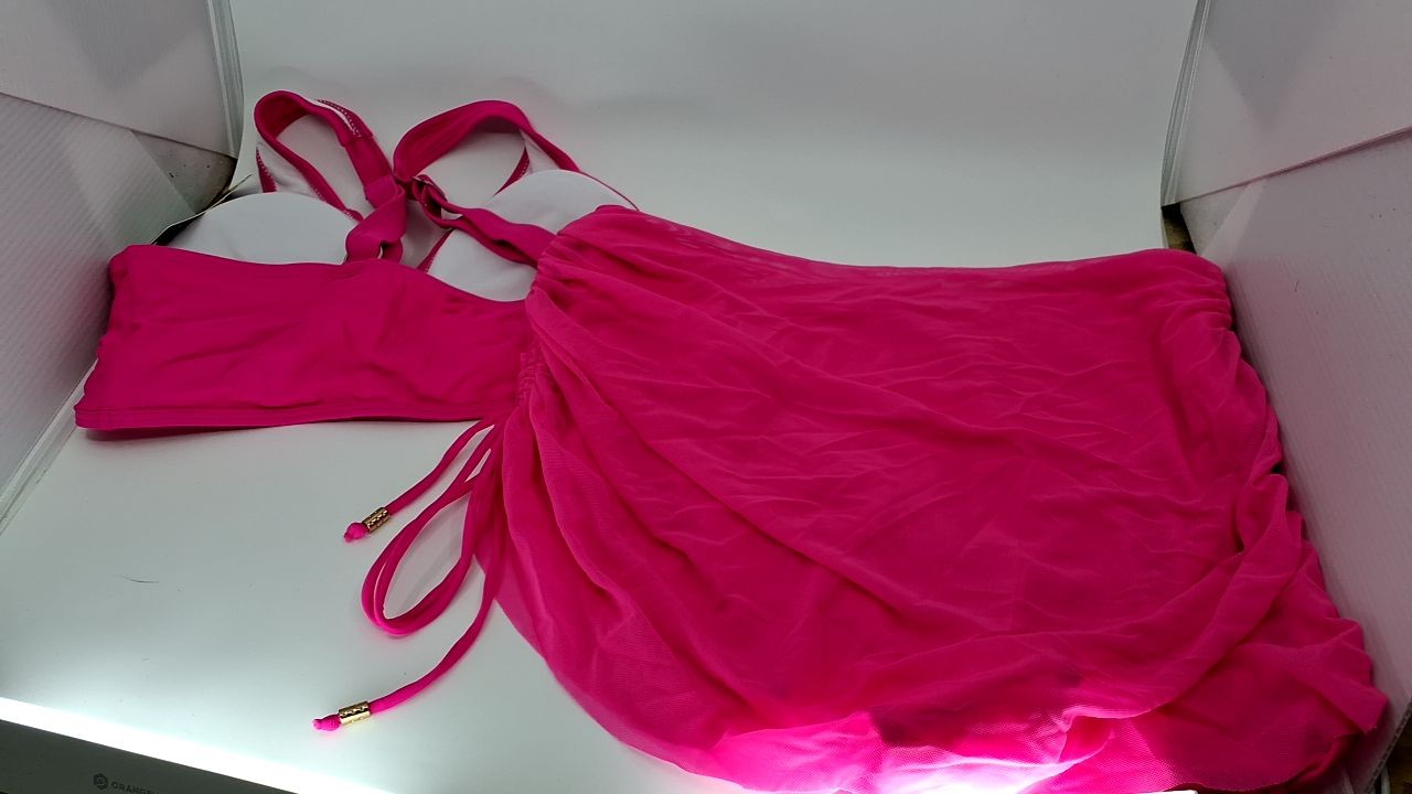 2025 Womens High Waisted Bikini Set L Hot Pink Modest Swimsuit