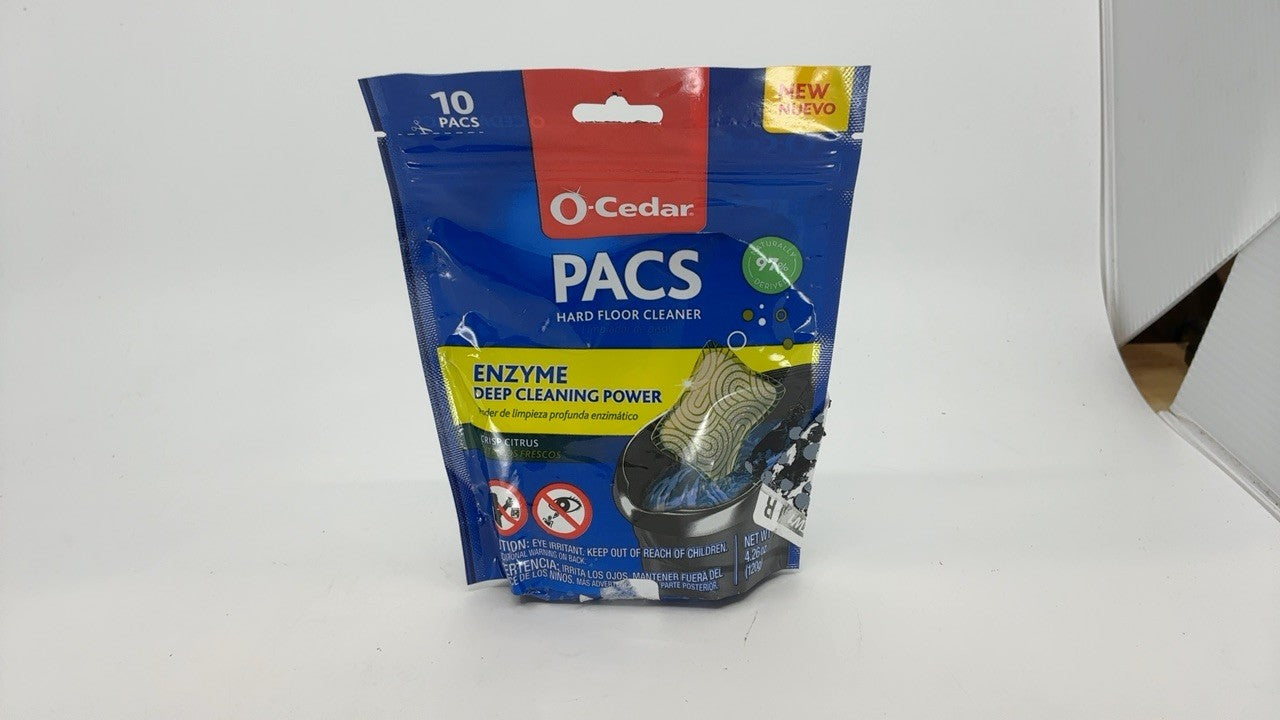 O-Cedar Hard Floor Cleaner PACS 10 Count Citrus Scent Safe for All Floors