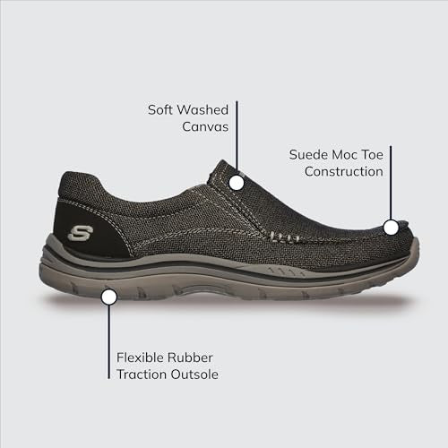 Skechers mens Expected Avillo Moccasin, Dark Brown, 10.5 US