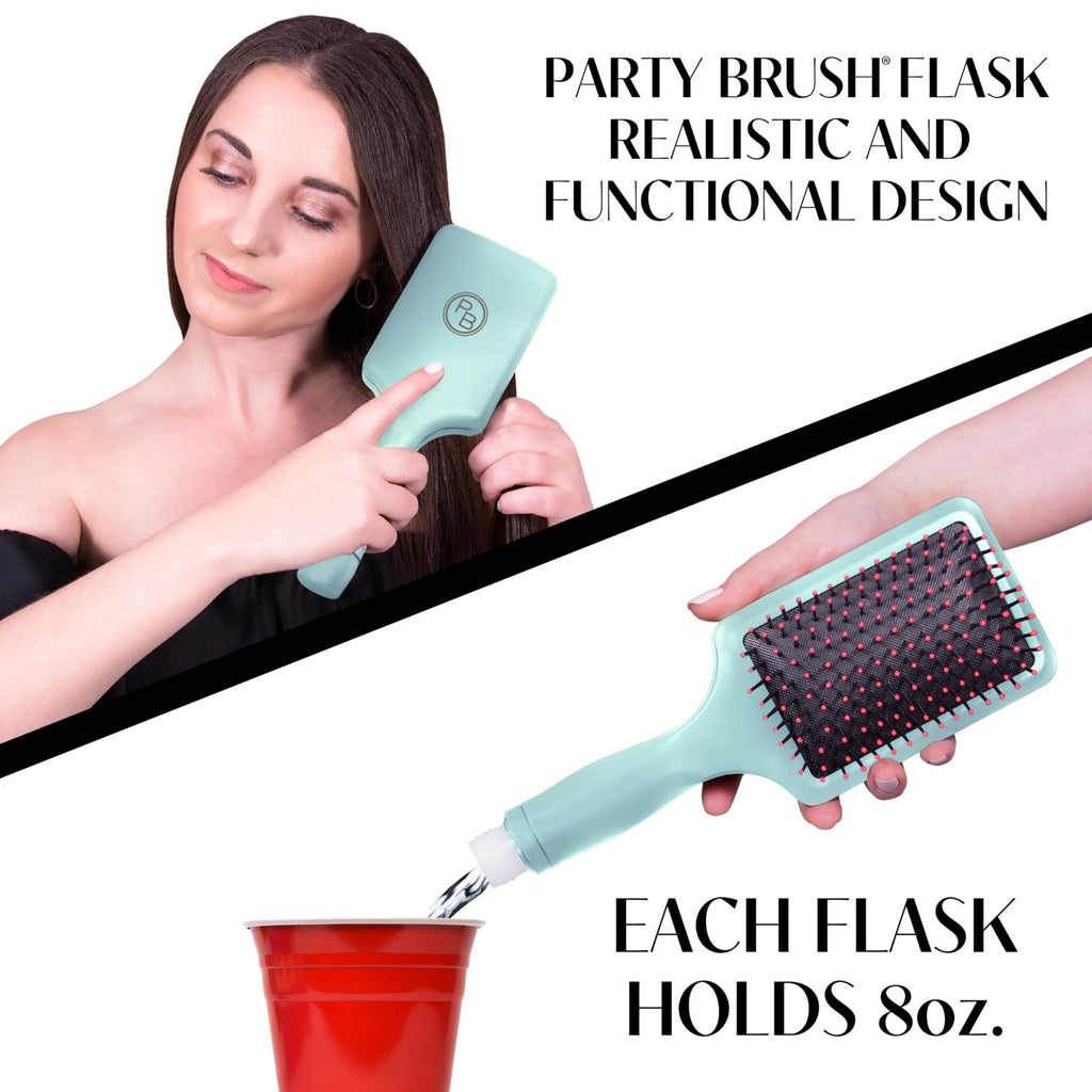 Party Brush Flasks 2 Pack - 16oz Hidden Alcohol Flasks w/ Funnel & Spout
