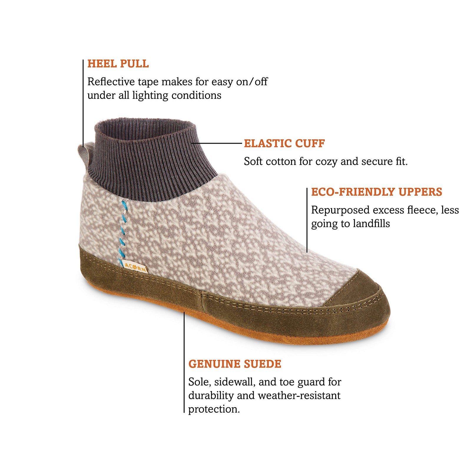 Acorn Unisex Polar Pair Ankle Fleece Slipper Sock, Garnet, 5.5-7 US Women