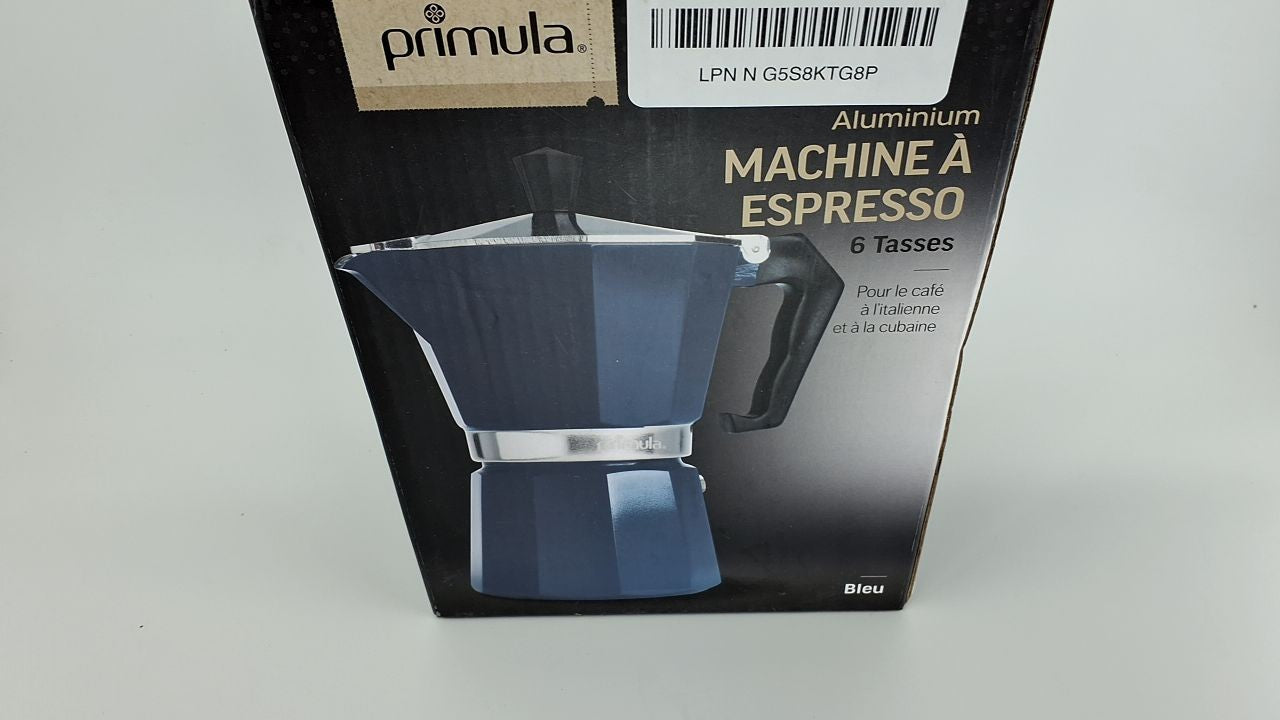 Primula Classic 6-Cup Stovetop Espresso Maker, Blue Aluminum Moka Pot