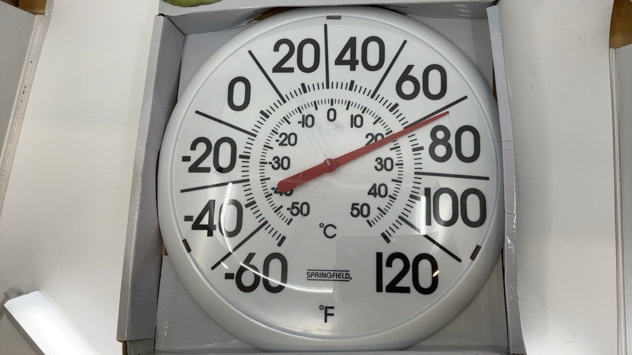 Indoor/Outdoor 13.25-Inch Thermometer, White, Mounting Bracket Included