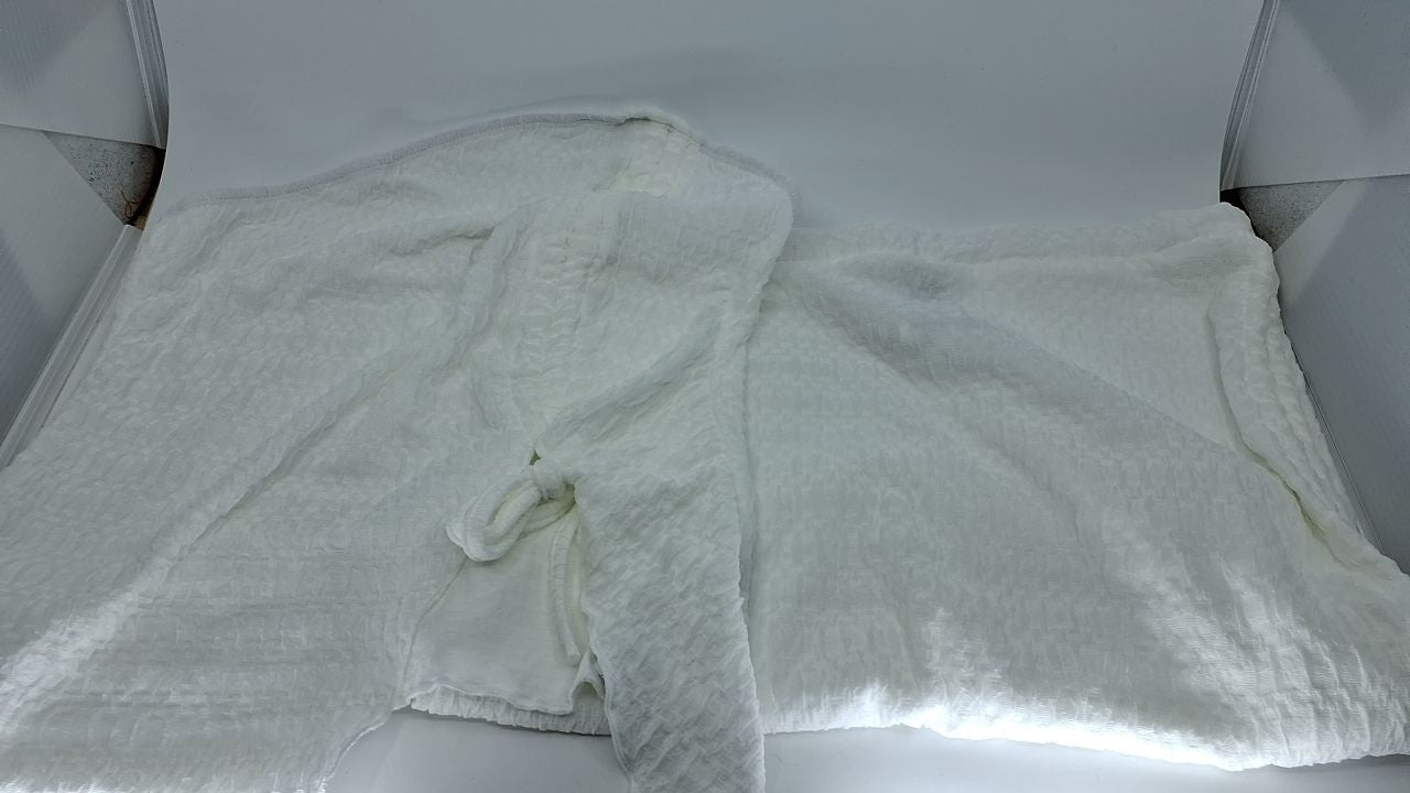 Summer Two Piece Set for Women, White, Strapless Top & Mini Skirt, Medium