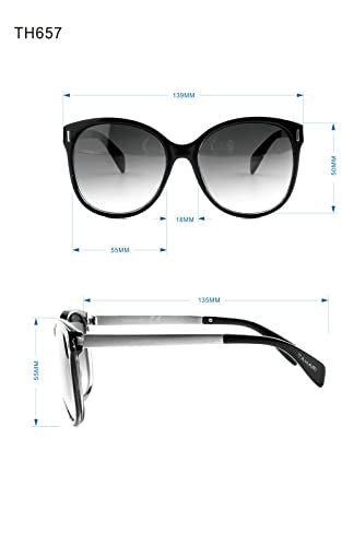 TAHARI Women's Cat Eye Sunglasses TH657 55mm Tortoise UV Protection