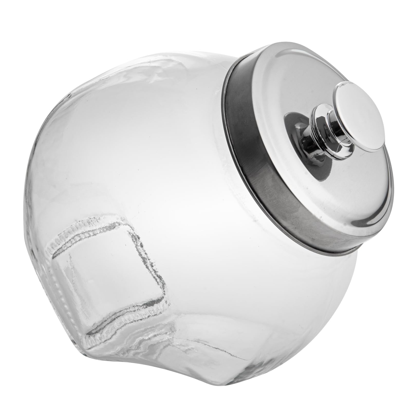 Vetri 0.3 Gallon Glass Penny Jar w/ Chrome Lid - Clear Candy Jar