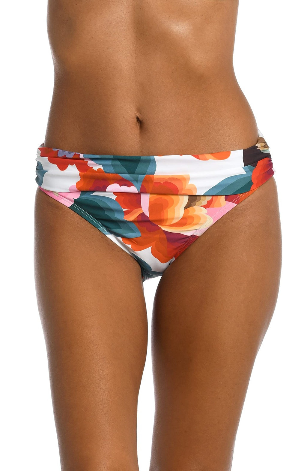 La Blanca Women's Banded Hipster Bikini Bottom, Floral Rhythm, Size 16