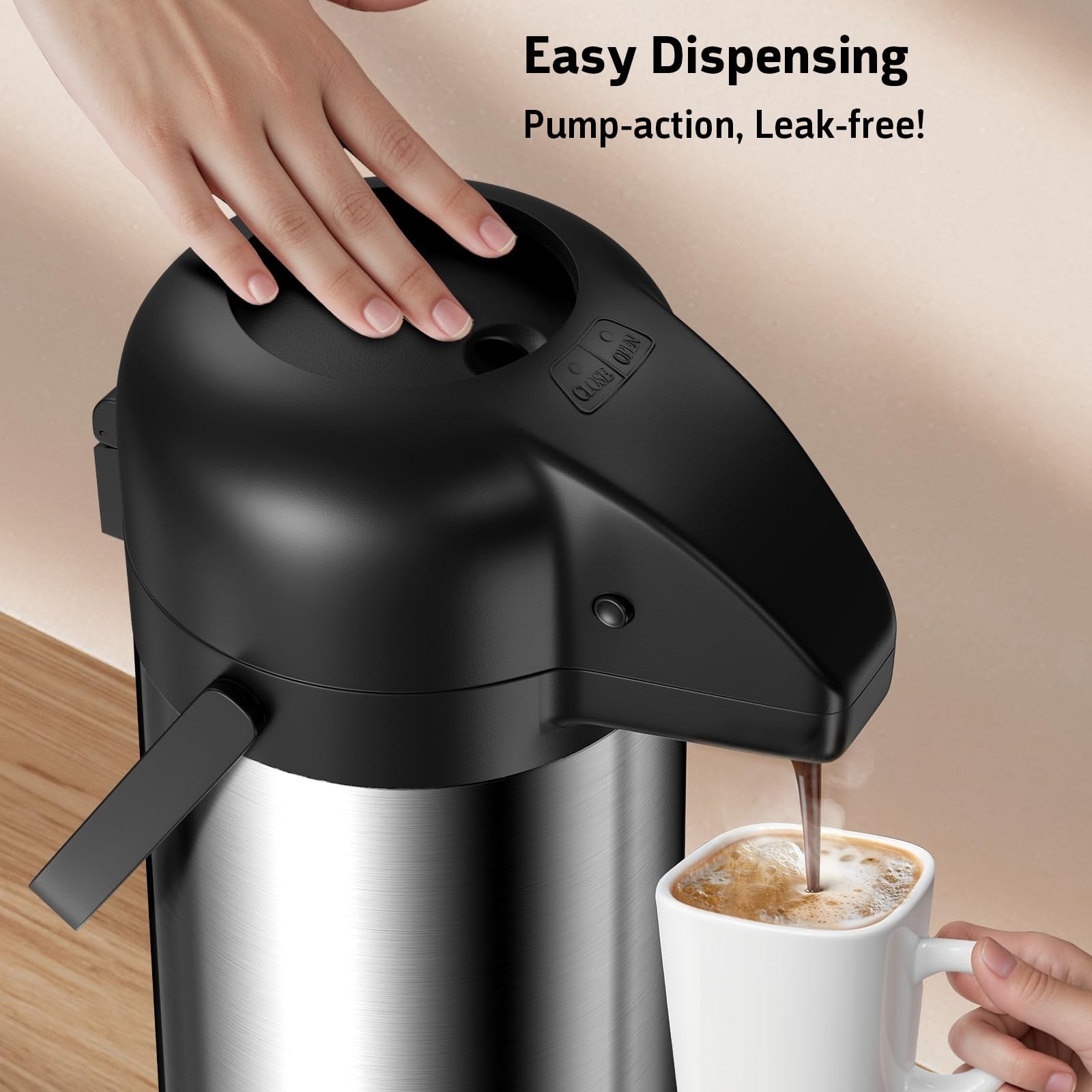 Insulated 102 Oz Coffee Carafe - Stainless Steel Thermal Beverage Dispenser