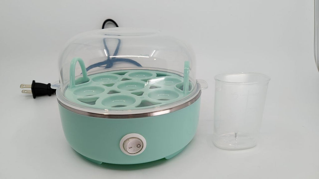 Electric Egg Cooker 7-Egg Capacity Soft Medium Hard Boiled Retro Mint