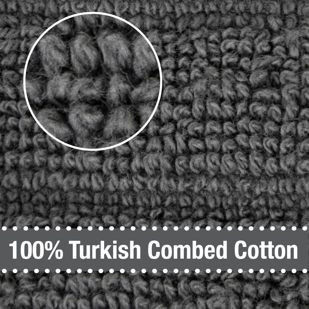 Highly Absorbent 17x30in Kitchen Towels 2-Pack Cotton Pewter