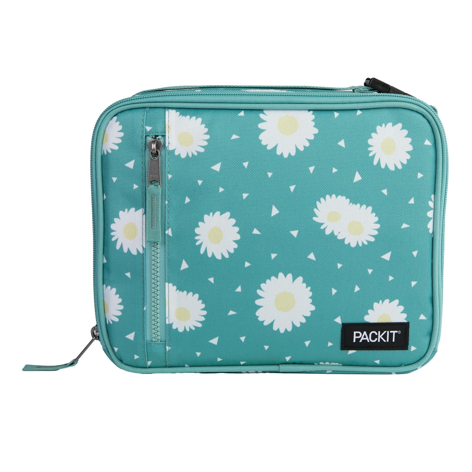 PackIt Freezable Lunch Box w/ Zip Closure & Buckle Handle, Daisy Sage