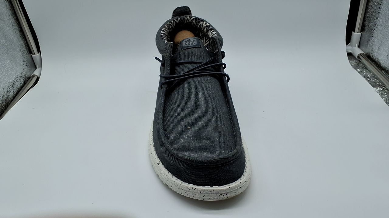 Hey Dude Men's Wally Mid Grey Slip-On Shoes Size 12 Lightweight