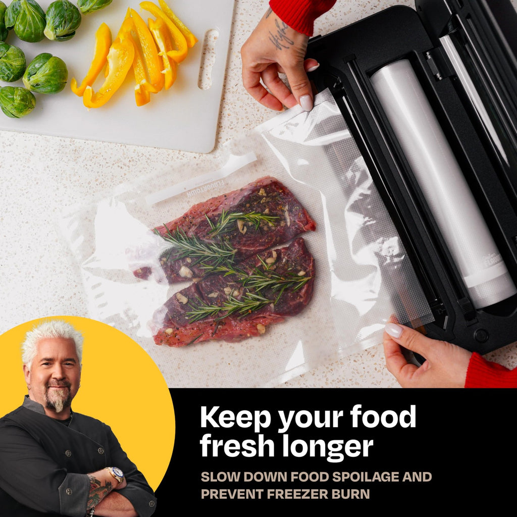 Guy Fieri Vacuum Sealer - Compact, Fast Sealing, Includes Starter Kit