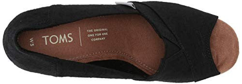 TOMS womens Classic Espadrille Wedge Sandal, Black Scattered Woven, 9.5 US